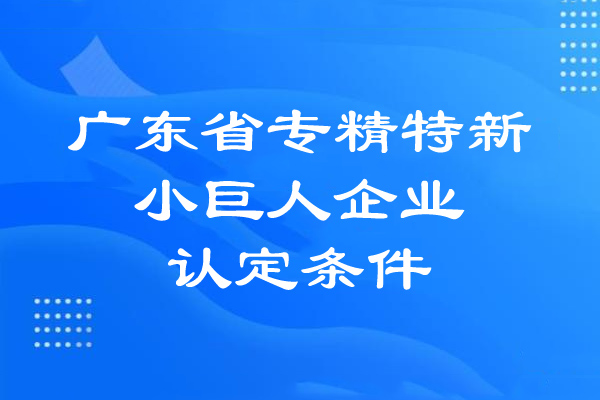 廣東省專(zhuān)精特新小巨人企業(yè)的認(rèn)定條件