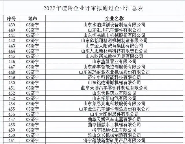 濟(jì)寧市上榜2022年度山東省“瞪羚”“獨(dú)角獸”企業(yè)名單