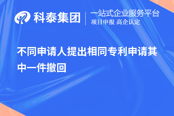 不同申請人提出相同專利申請其中一件撤回