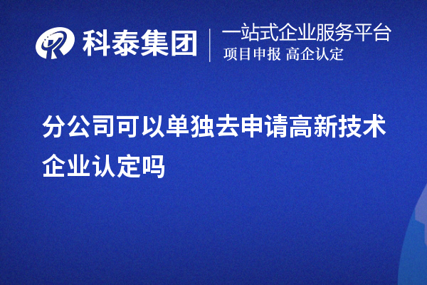 分公司可以單獨去申請高新技術(shù)企業(yè)認(rèn)定嗎