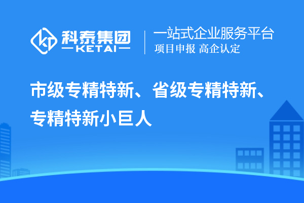 市級專精特新、省級專精特新、專精特新小巨人