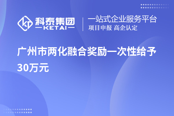 廣州市兩化融合獎勵一次性給予30萬(wàn)元