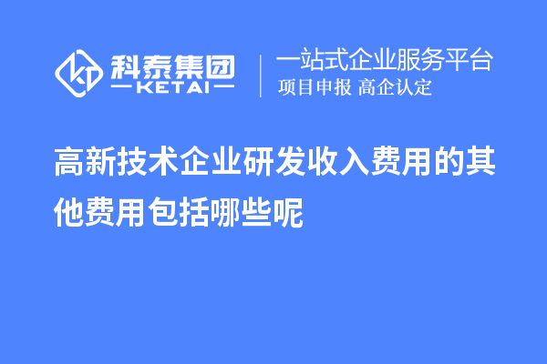 高新技術(shù)企業(yè)研發(fā)收入費(fèi)用的其他費(fèi)用包括哪些呢