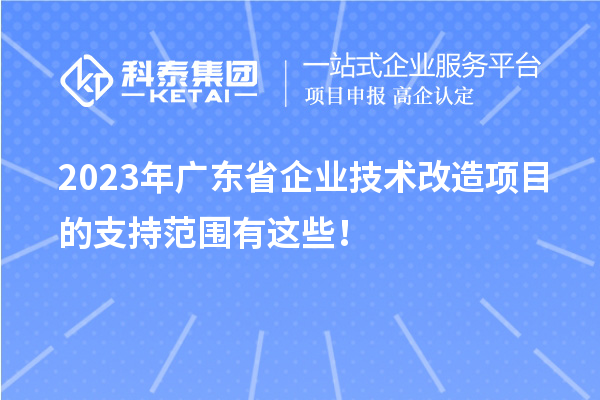 2023年廣東省企業(yè)技術(shù)改造項目的支持范圍有這些！