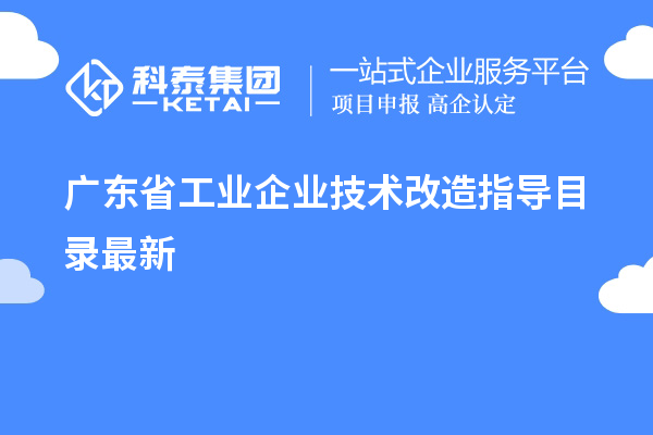 廣東省工業(yè)企業(yè)技術(shù)改造指導(dǎo)目錄最新