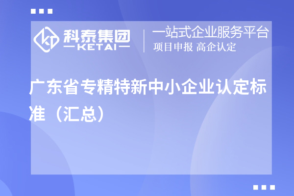 廣東省專(zhuān)精特新中小企業(yè)認(rèn)定標(biāo)準(zhǔn)（匯總）