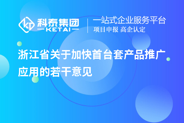 浙江省關(guān)于加快首臺套產(chǎn)品推廣應(yīng)用的若干意見