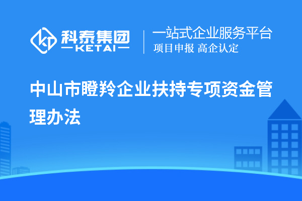 中山市瞪羚企業(yè)扶持專項(xiàng)資金管理辦法