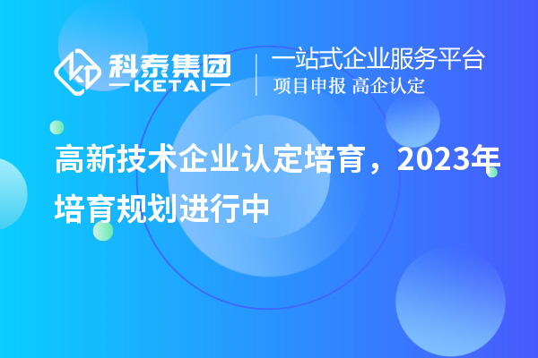 高新技術(shù)企業(yè)認(rèn)定培育，2023年培育規(guī)劃進(jìn)行中