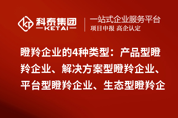 瞪羚企業(yè)的4種類型：產品型瞪羚企業(yè)、解決方案型瞪羚企業(yè)、平臺型瞪羚企業(yè)、生態(tài)型瞪羚企業(yè)