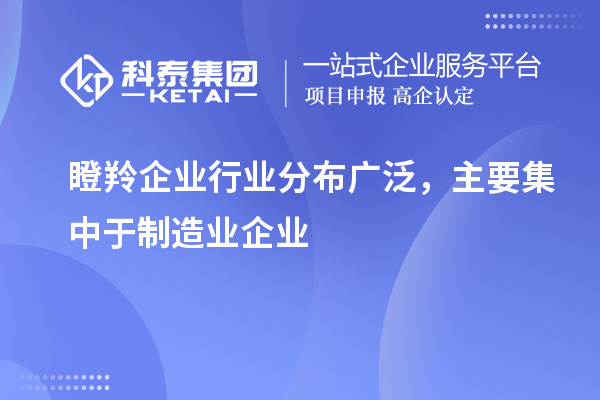 瞪羚企業(yè)行業(yè)分布廣泛，主要集中于制造業(yè)企業(yè)