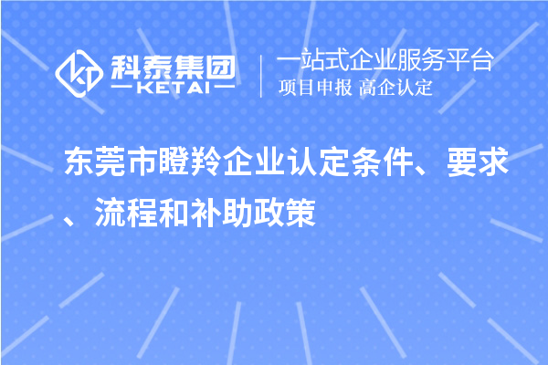 東莞市瞪羚企業(yè)認(rèn)定條件、要求、流程和補(bǔ)助政策