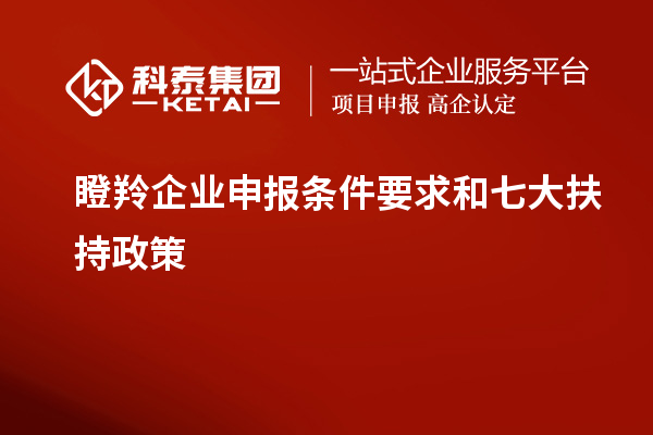 瞪羚企業(yè)申報(bào)條件要求和七大扶持政策