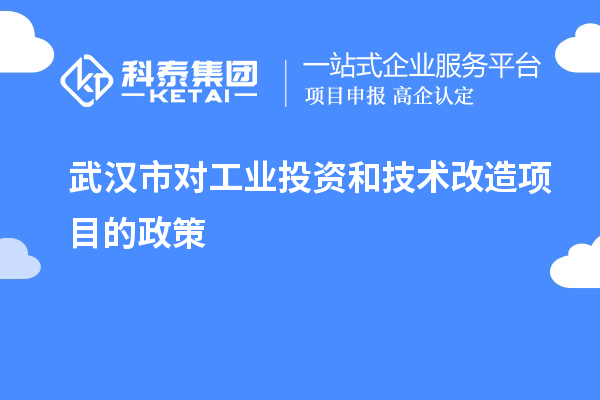 武漢市對工業(yè)投資和技術(shù)改造項(xiàng)目的政策