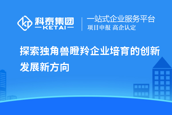 探索獨角獸瞪羚企業(yè)培育的創(chuàng)新發(fā)展新方向