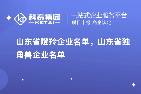 山東省瞪羚企業(yè)名單，山東省獨(dú)角獸企業(yè)名單