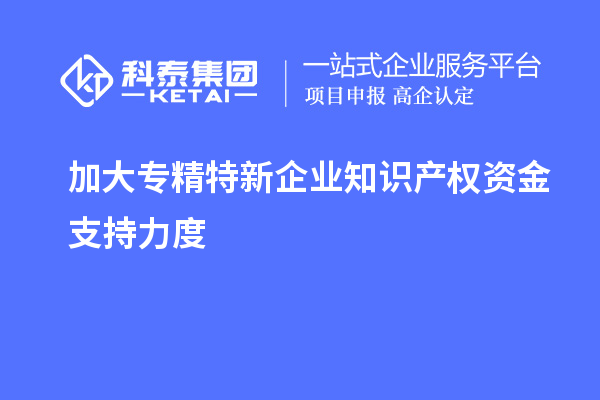 加大專精特新企業(yè)知識產(chǎn)權(quán)資金支持力度