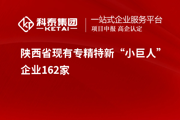 陜西省現(xiàn)有專(zhuān)精特新“小巨人”企業(yè)162家