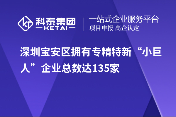 深圳寶安區(qū)擁有專精特新“小巨人”企業(yè)總數(shù)達(dá)135家