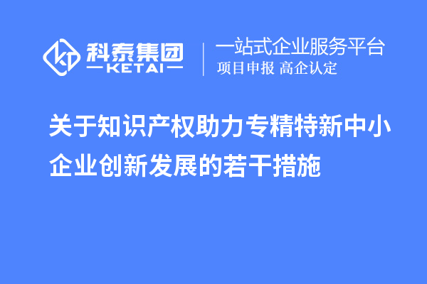 關(guān)于知識產(chǎn)權(quán)助力專精特新中小企業(yè)創(chuàng)新發(fā)展的若干措施