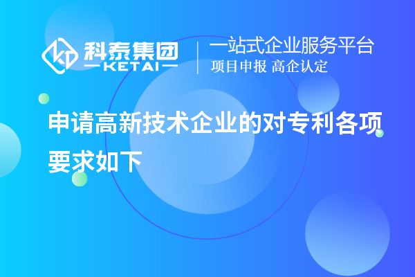 申請高新技術(shù)企業(yè)的對專(zhuān)利各項要求如下