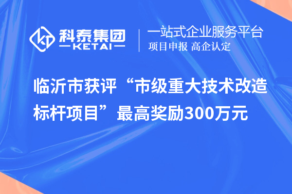 臨沂市獲評(píng)“市級(jí)重大技術(shù)改造標(biāo)桿項(xiàng)目”最高獎(jiǎng)勵(lì)300萬(wàn)元