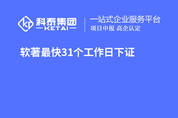 軟著最快31個(gè)工作日下證