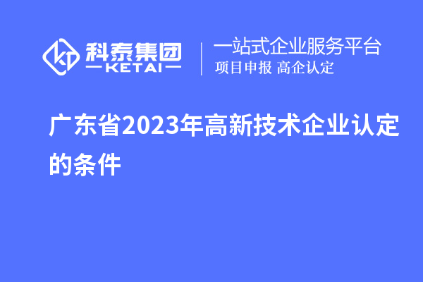 廣東省2023年高新技術(shù)企業(yè)認(rèn)定的條件