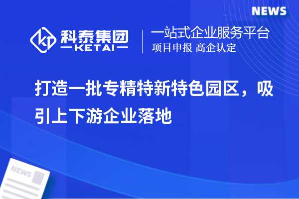 打造一批專精特新特色園區(qū)，吸引上下游企業(yè)落地