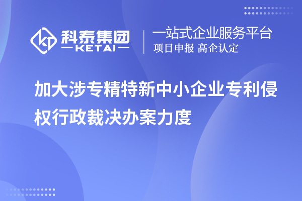 加大涉專精特新中小企業(yè)專利侵權行政裁決辦案力度