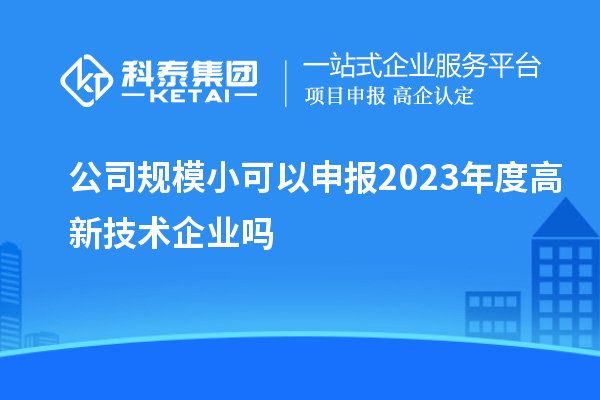 公司規(guī)模小可以申報2023年度高新技術(shù)企業(yè)嗎