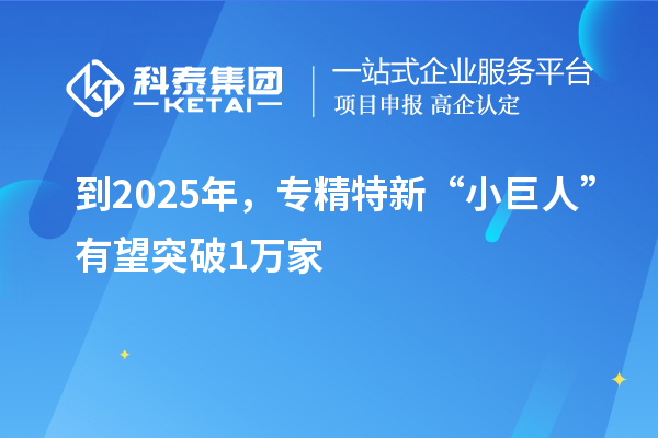 到2025年，專精特新“小巨人”有望突破1萬家