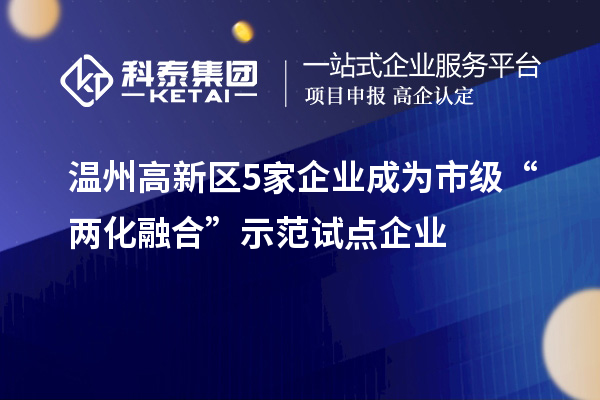 溫州高新區(qū)5家企業(yè)成為市級(jí)“兩化融合”示范試點(diǎn)企業(yè)