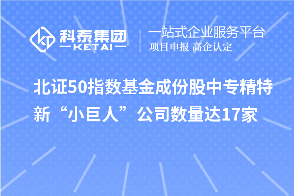 北證50指數(shù)基金成份股中專精特新“小巨人”公司數(shù)量達17家