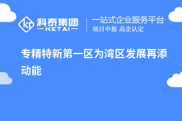 專精特新第一區(qū)為灣區(qū)發(fā)展再添動能