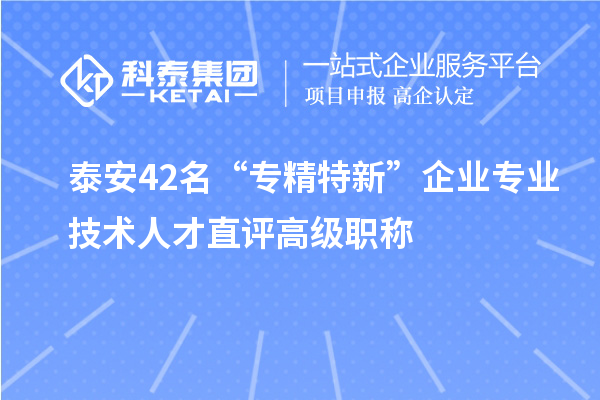 泰安42名“專(zhuān)精特新”企業(yè)專(zhuān)業(yè)技術(shù)人才直評高級職稱(chēng)