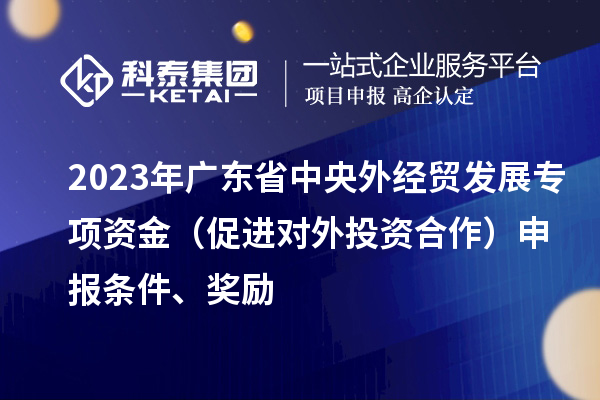 2023年廣東省中央外經(jīng)貿(mào)發(fā)展專項(xiàng)資金（促進(jìn)對(duì)外投資合作）申報(bào)條件、獎(jiǎng)勵(lì)