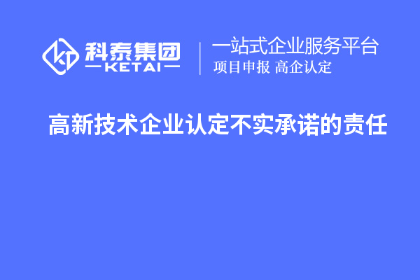 高新技術(shù)企業(yè)認(rèn)定不實(shí)承諾的責(zé)任