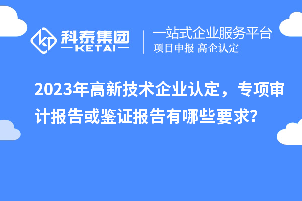 2023年高新技術(shù)企業(yè)認(rèn)定，專(zhuān)項(xiàng)審計(jì)報(bào)告或鑒證報(bào)告有哪些要求？