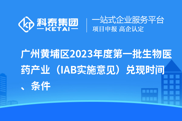 廣州黃埔區2023年度第一批生物醫藥產(chǎn)業(yè)（IAB實(shí)施意見(jiàn)）兌現時(shí)間、條件