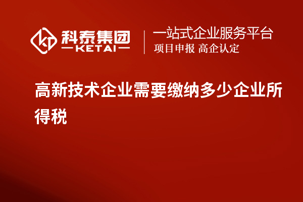 高新技術(shù)企業(yè)需要繳納多少企業(yè)所得稅