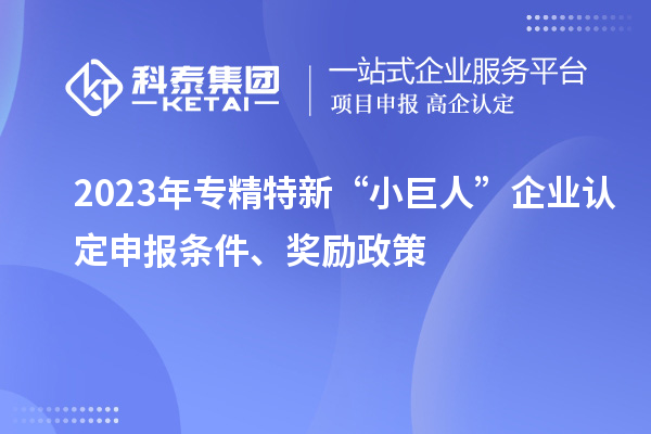 2023年專精特新“小巨人”企業(yè)認(rèn)定申報條件、獎勵政策