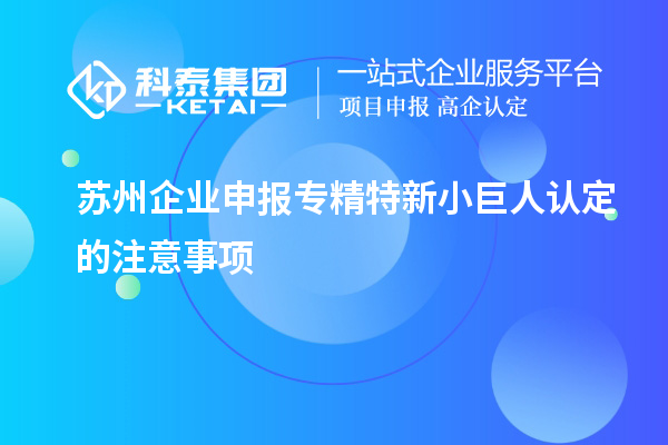 蘇州企業(yè)申報(bào)專精特新小巨人認(rèn)定的注意事項(xiàng)