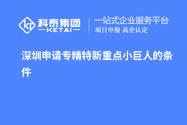 深圳申請(qǐng)專精特新重點(diǎn)小巨人的條件