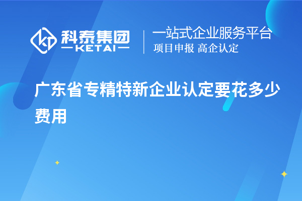 廣東省專(zhuān)精特新企業(yè)認定要花多少費用