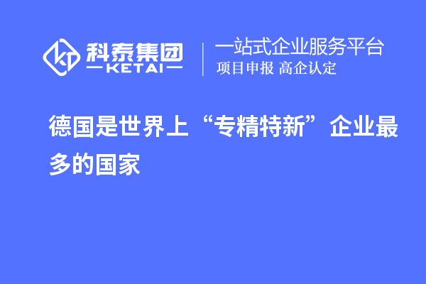 德國(guó)是世界上“專精特新”企業(yè)最多的國(guó)家