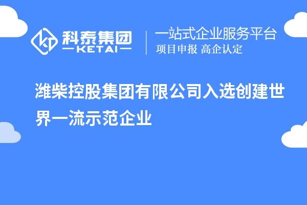 濰柴控股集團有限公司入選創(chuàng)建世界一流示范企業(yè)