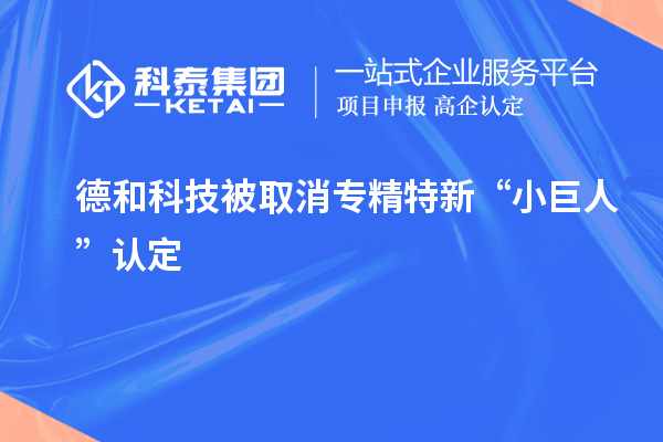 德和科技被取消專精特新“小巨人”認(rèn)定