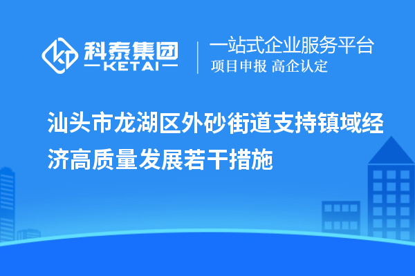 汕頭市龍湖區(qū)外砂街道支持鎮(zhèn)域經(jīng)濟高質(zhì)量發(fā)展若干措施