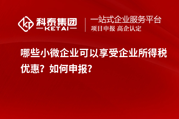 哪些小微企業(yè)可以享受企業(yè)所得稅優(yōu)惠？如何申報？